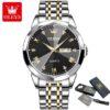 Mens Silver Gold Black