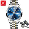 Mens Silver Gold Blue