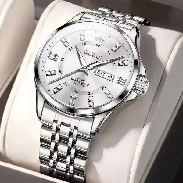 olevs-3620-mens-watch-silver-white.webp Olevs 3620 Men's Watch silver white