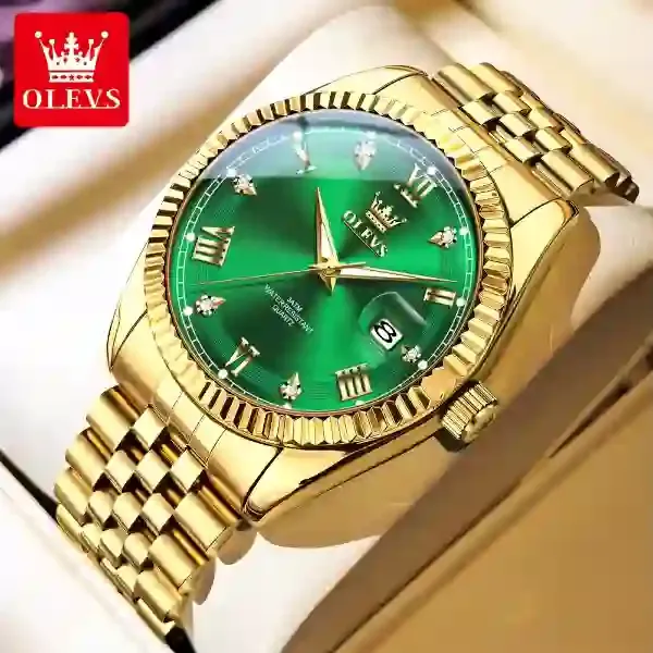 olevs-5680-mens-watch-all-gold-green.webp Olevs 5680 Men's Watch all gold green
