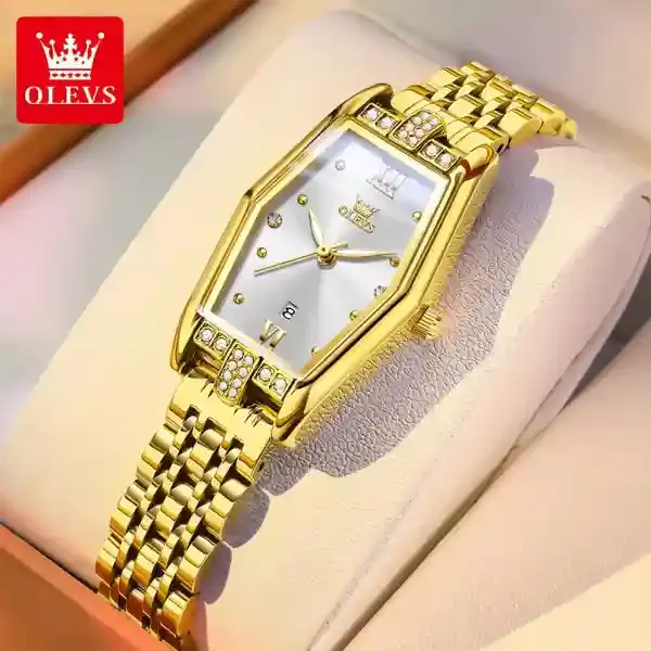olevs-3699-women-watch-gold-white.webp Olevs 3699 Women Watch Gold White